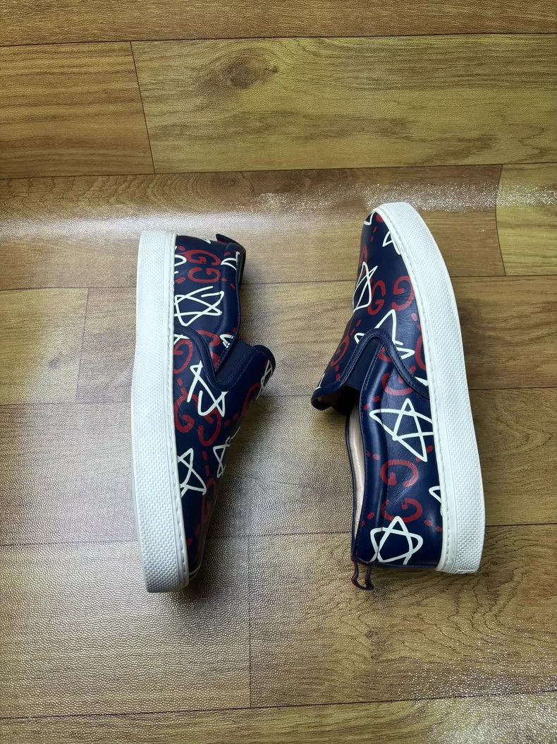 Gucci Gucci Men's Leather Printed Slip-On Shoes - dmc Size US 8 / EU 41 - 5 Thumbnail