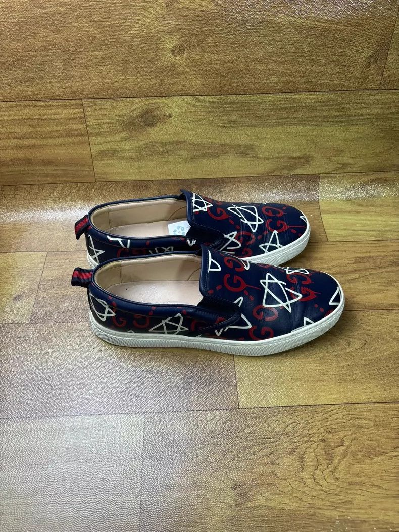 Gucci Gucci Men's Leather Printed Slip-On Shoes - dmc Size US 8 / EU 41 - 3 Thumbnail