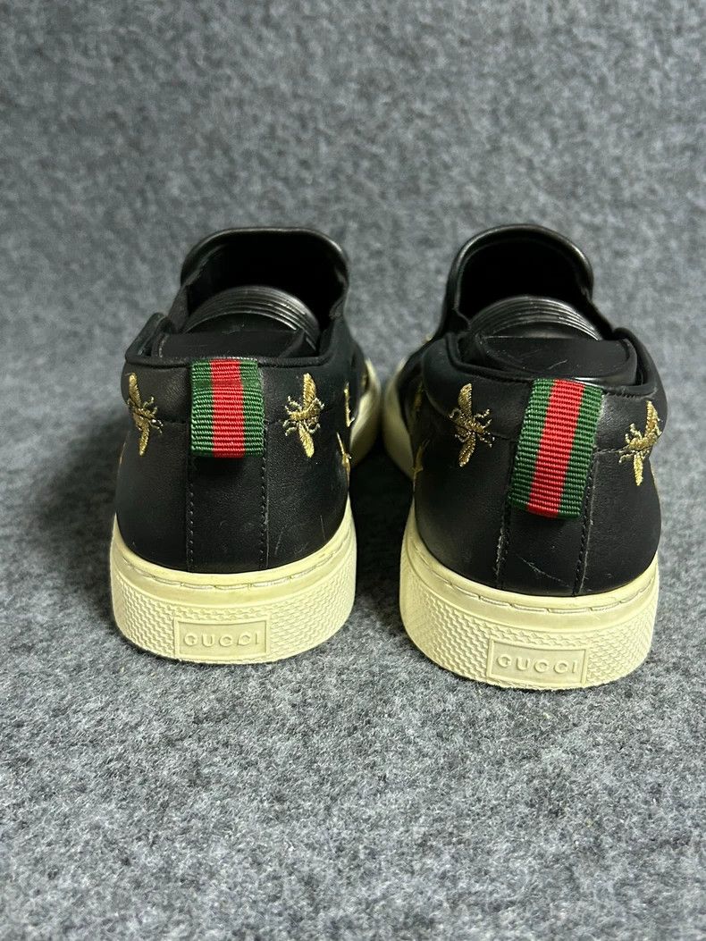 Gucci Gucci Black Leather Slip-On Shoes with Bees - dmc Size US 7.5 / EU 40-41 - 3 Thumbnail