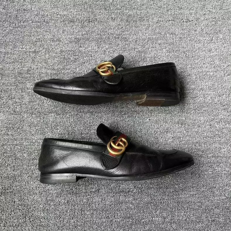 Gucci Gucci Black Double G Leather Loafers - dmc Size US 9.5 / EU 42-43 - 6 Thumbnail