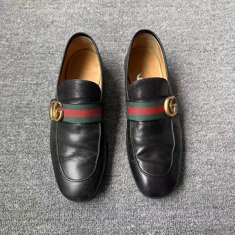 Gucci Gucci Black Double G Leather Loafers - dmc Size US 9.5 / EU 42-43 - 2 Thumbnail