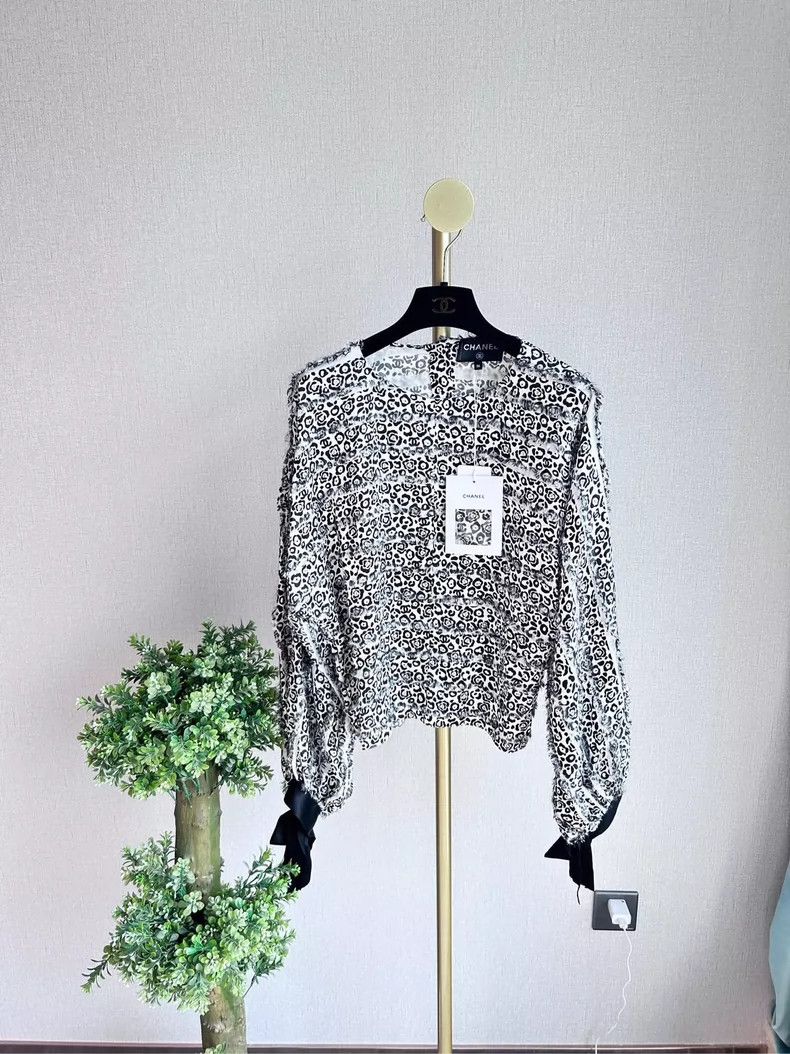 Chanel Chanel 22P Camellia Logo Silk Blouse - dmc Size US S / EU 44-46 / 1 - 2 Thumbnail