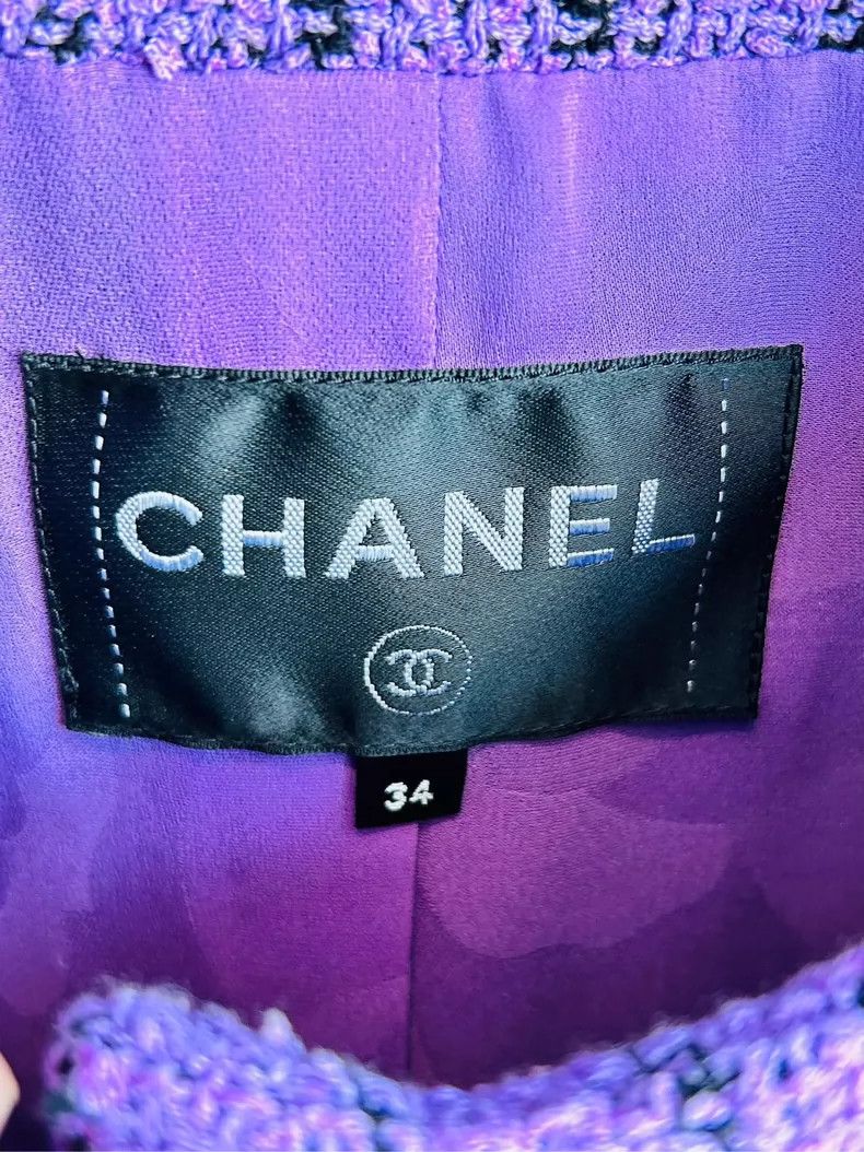 Chanel Chanel 22S Purple Plaid Button Jacket - dmc Size US S / EU 44-46 / 1 - 4 Thumbnail