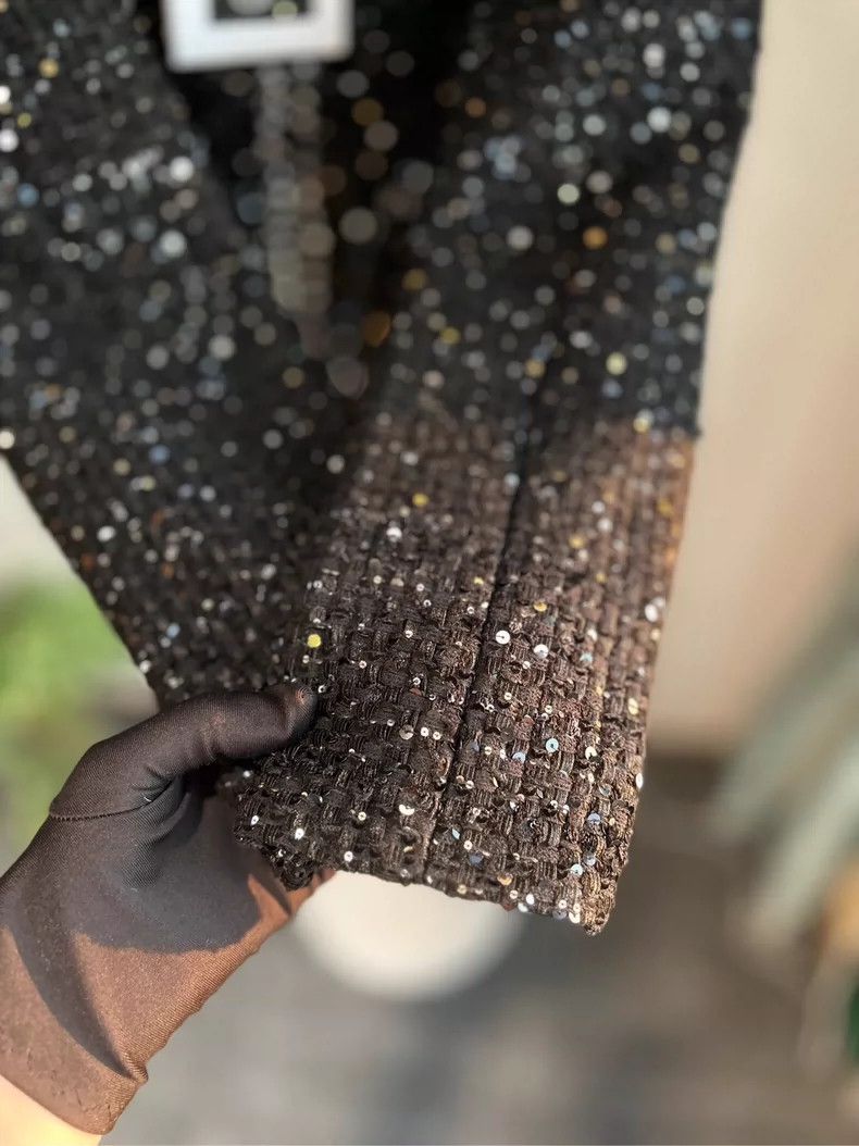 Chanel Chanel 22P Black Sequin Tweed Jacket - dmc Size US S / EU 44-46 / 1 - 4 Thumbnail
