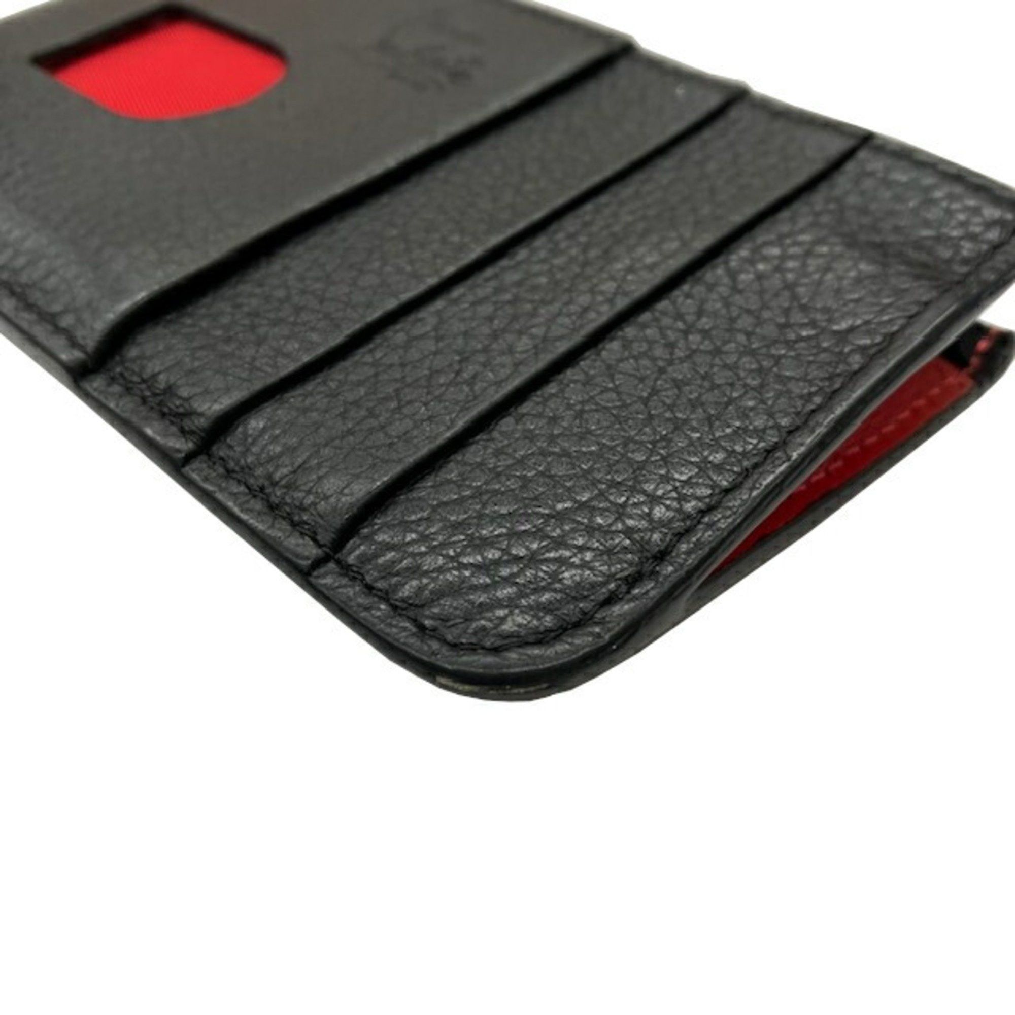Christian Louboutin Christian Louboutin coin and business card holder/card case in black red leather for men women Size ONE SIZE - 7 Thumbnail