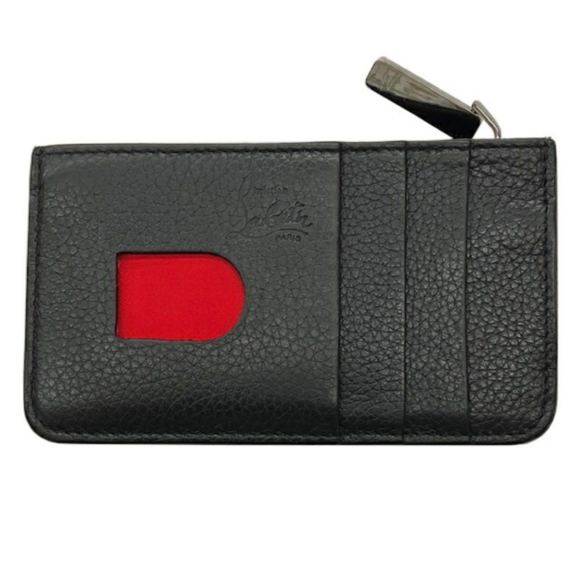 Christian Louboutin Christian Louboutin coin and business card holder/card case in black red leather for men women Size ONE SIZE - 2 Thumbnail