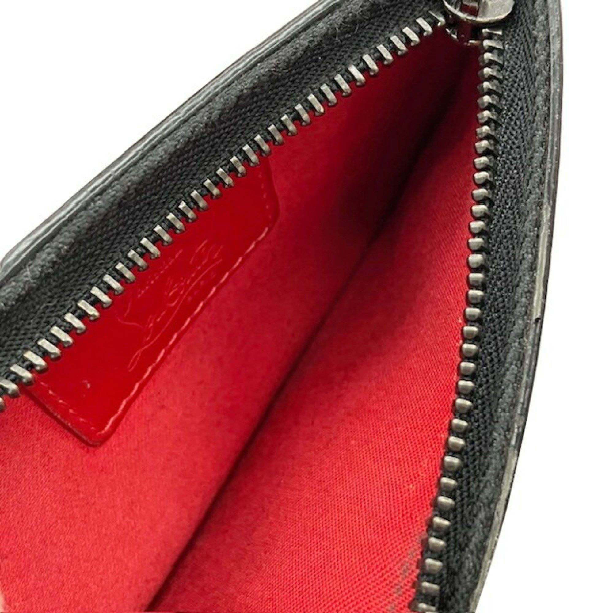 Christian Louboutin Christian Louboutin coin and business card holder/card case in black red leather for men women Size ONE SIZE - 18 Thumbnail