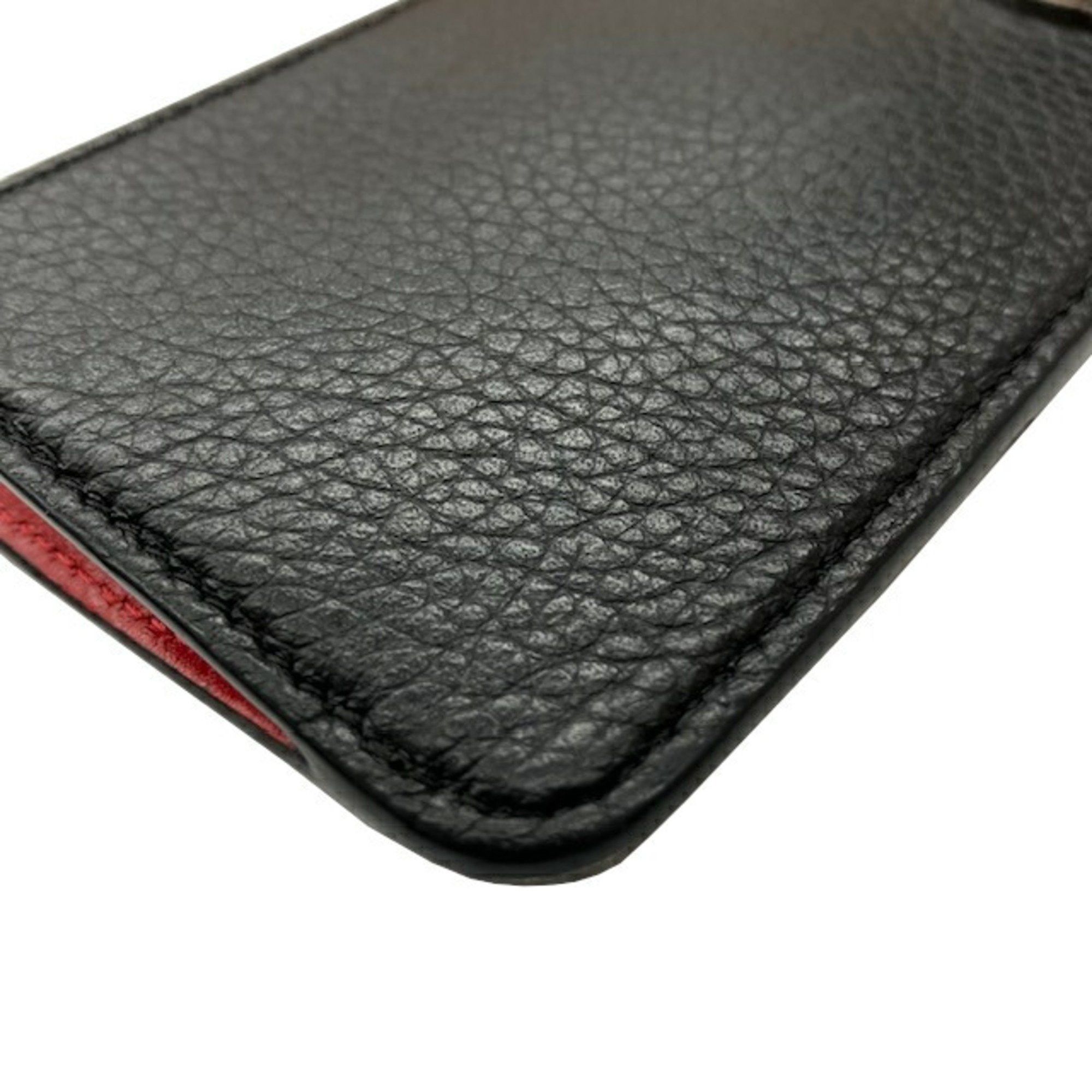 Christian Louboutin Christian Louboutin coin and business card holder/card case in black red leather for men women Size ONE SIZE - 4 Thumbnail