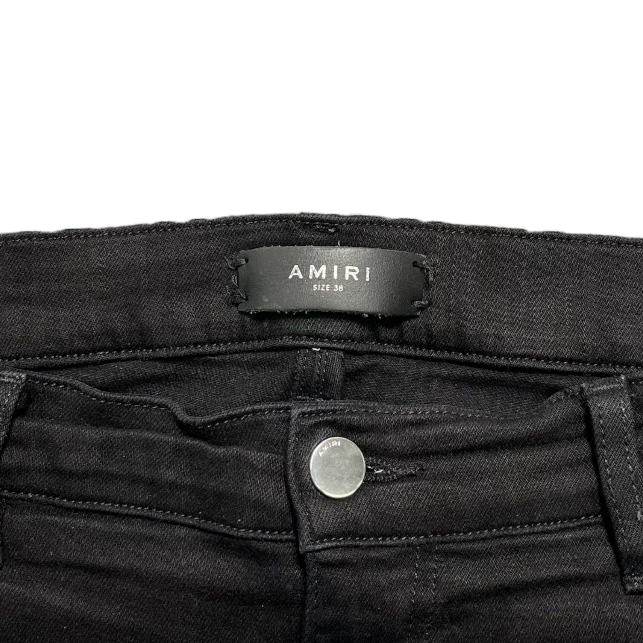 Amiri Crystal Patch Destroy Jeans Black - Main Image
