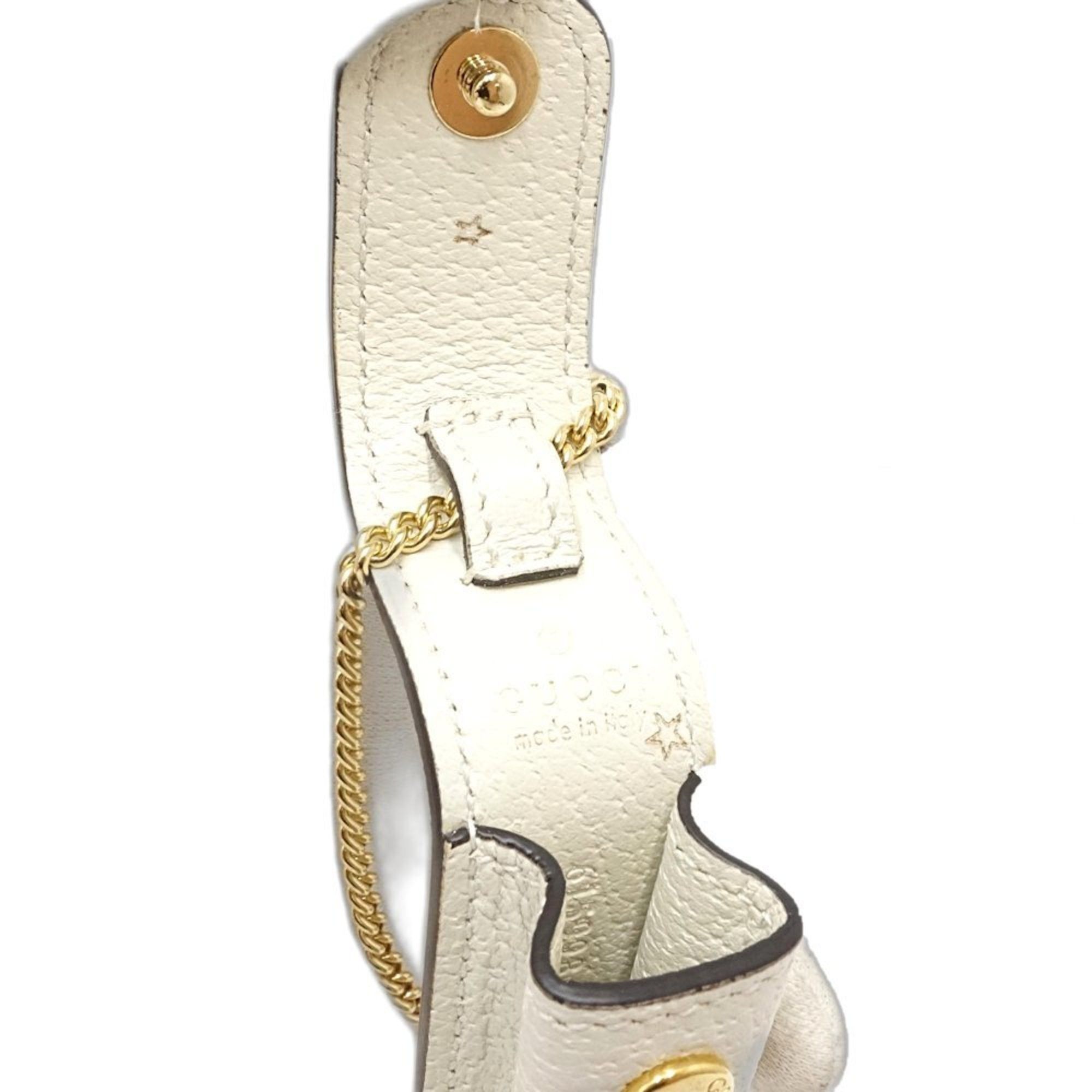 Gucci GUCCI Lipstick Case, Double G Leather, White, Women's, 615998, 181593 Size ONE SIZE - 6 Thumbnail
