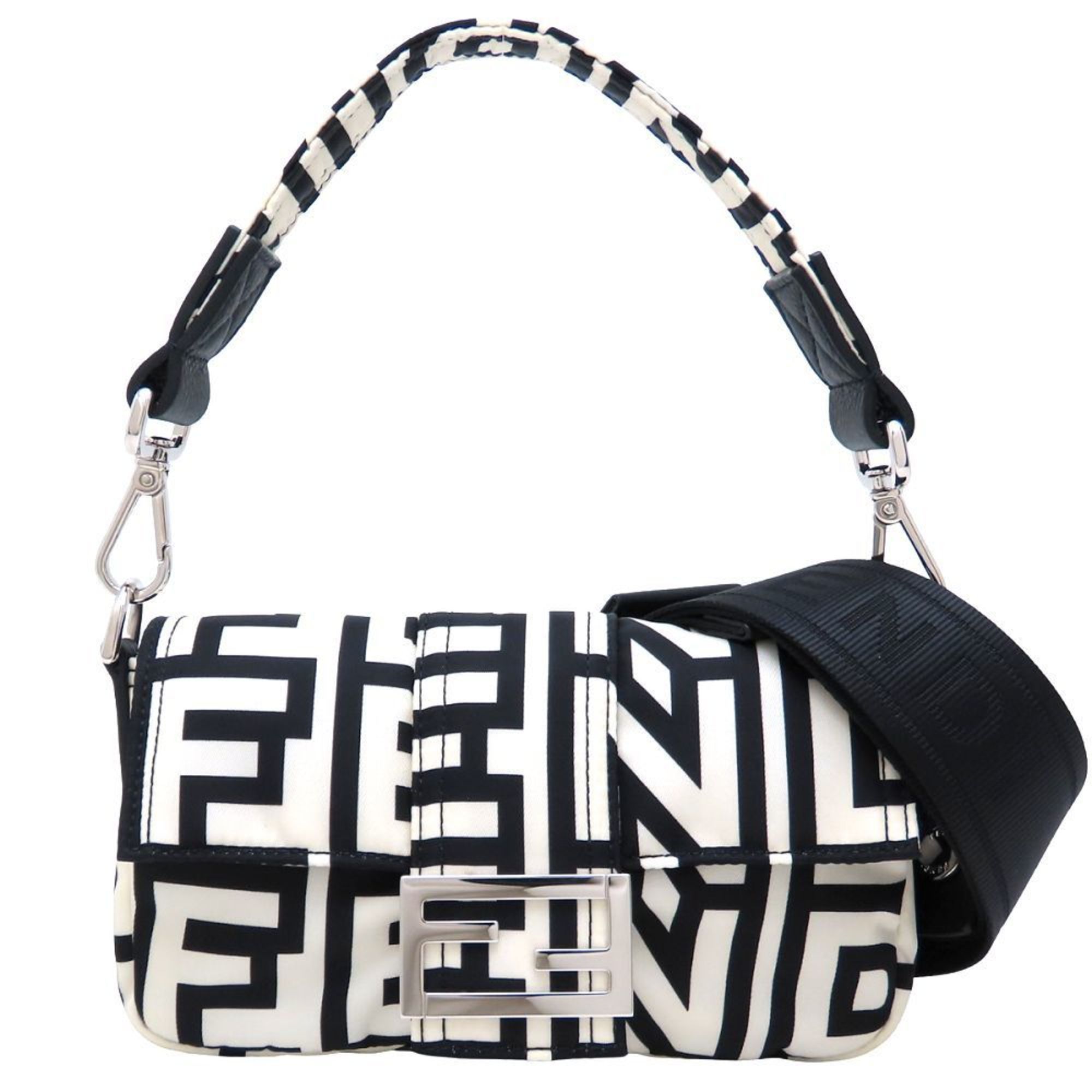 Fendi FENDI Bucket Mini Phone Case 7AS138, Marc Jacobs Collaboration, 2-Way Nylon, Black and White, Women's, 352672 Size ONE SIZE - 10 Thumbnail