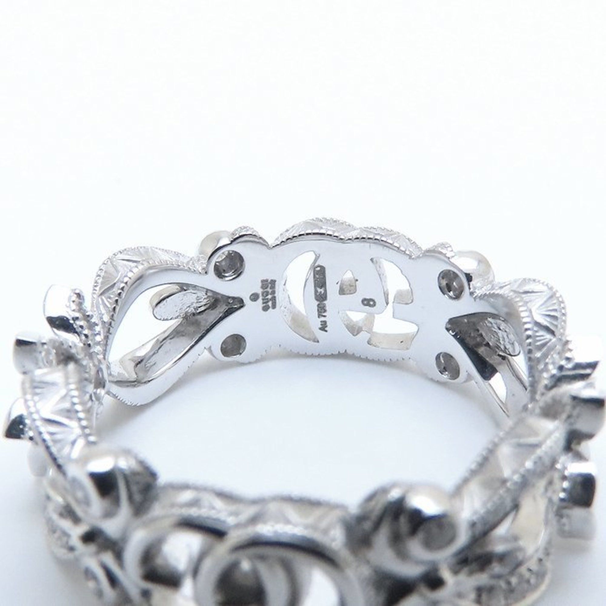 Gucci GUCCI Flora Ring, Diamond, #8, Flower Motif, 18K White Gold, Women's, 294308 Size ONE SIZE - 7 Thumbnail