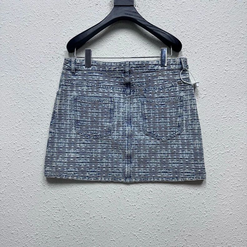 Givenchy Givenchy 4G Denim Mini Skirt - dmc Size US 31 - 2 Thumbnail