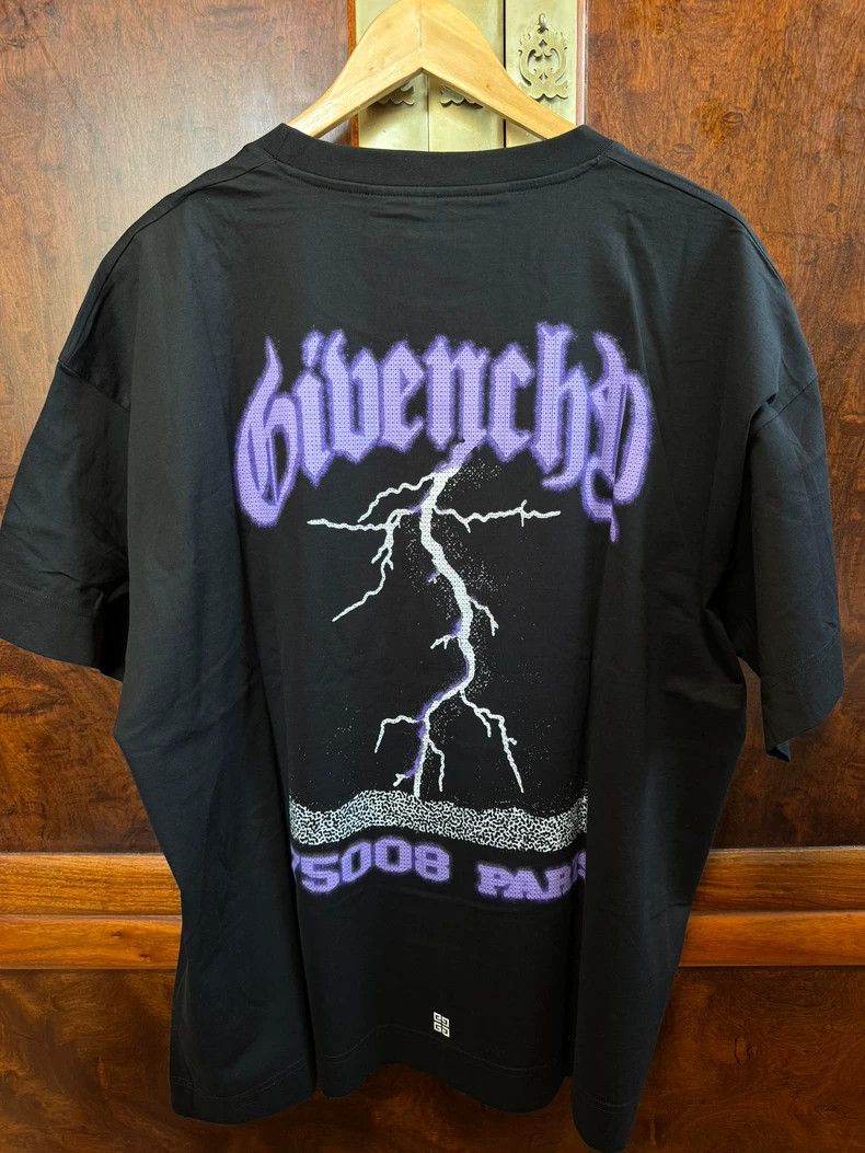 Givenchy Givenchy Purple Logo Lightning Short Sleeve T-shirt - dmc Size US XXL / EU 58 / 5 - 6 Thumbnail