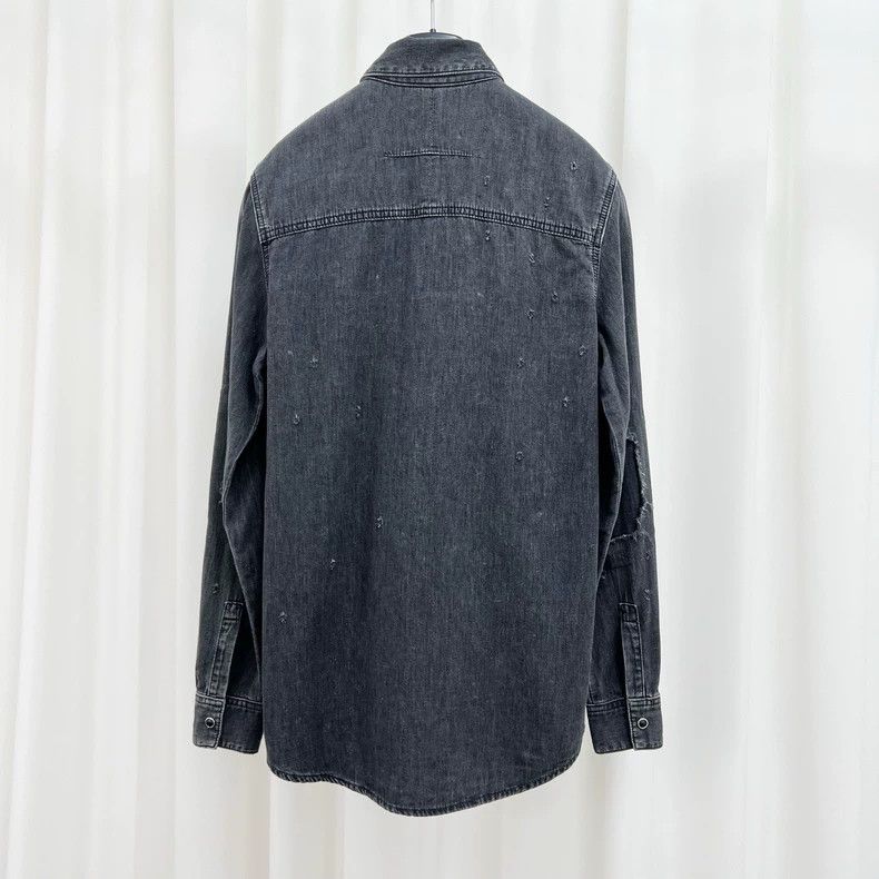 Givenchy Givenchy Distressed Washed Denim Shirt - dmc Size US M / EU 48-50 / 2 - 2 Thumbnail