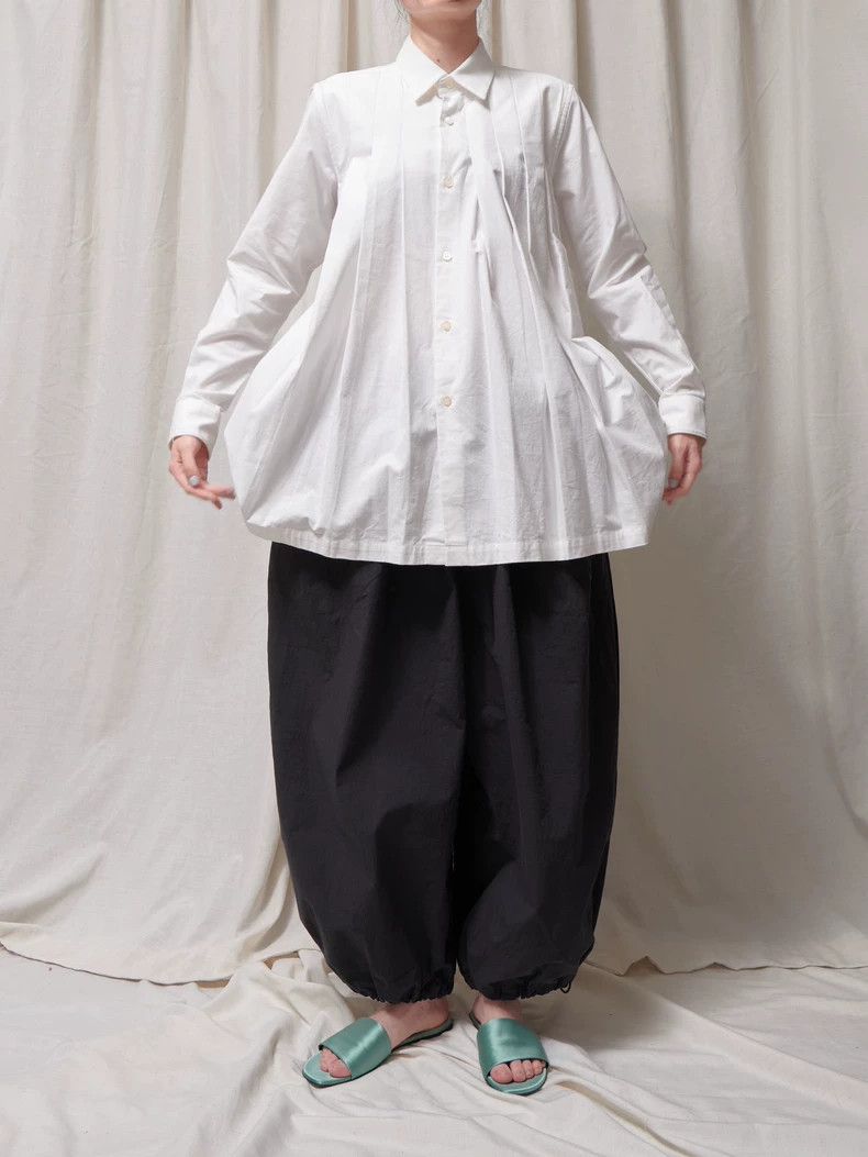 Comme des Garcons Comme des Garçons White Pleated Button-Up Shirt - dmc Size US S / EU 44-46 / 1 - 4 Thumbnail