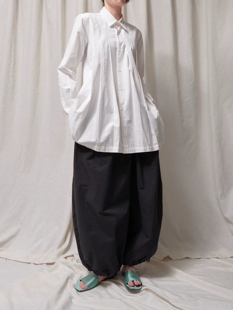 Comme des Garcons Comme des Garçons White Pleated Button-Up Shirt - dmc Size US S / EU 44-46 / 1 - 3 Thumbnail