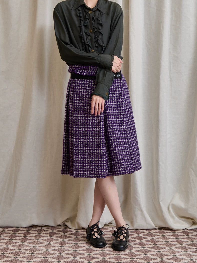 Comme des Garcons COMME des GARÇONS Purple Plaid Skirt - dmc Size US 28 / EU 44 - 5 Thumbnail