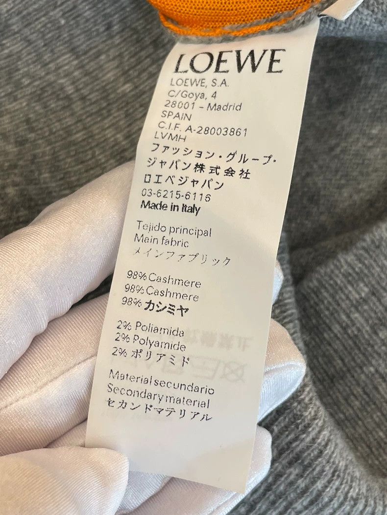 Loewe Loewe Gray Logo Print Cashmere Sweater - dmc Size US M / EU 48-50 / 2 - 6 Thumbnail