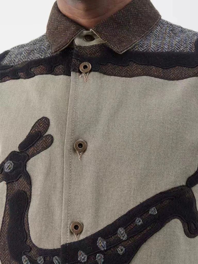 Loewe Loewe Deer Appliqué Denim Overshirt - dmc Size US XL / EU 56 / 4 - 6 Thumbnail