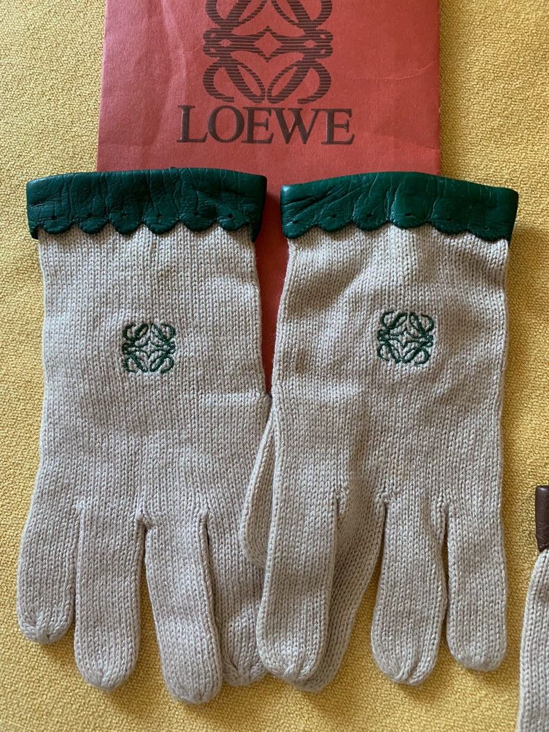 Loewe Loewe Embroidered Cotton Leather Gloves - dmc Size ONE SIZE - 2 Thumbnail