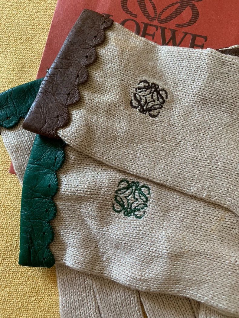 Loewe Loewe Embroidered Cotton Leather Gloves - dmc Size ONE SIZE - 7 Thumbnail