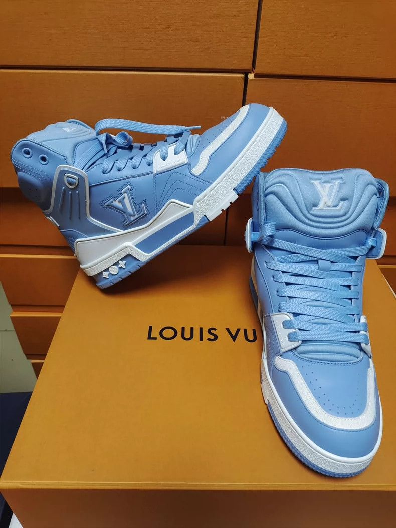 Louis Vuitton Louis Vuitton Trainer Blue White Sneakers - dmc Size US 8.5 / EU 41-42 - 5 Thumbnail