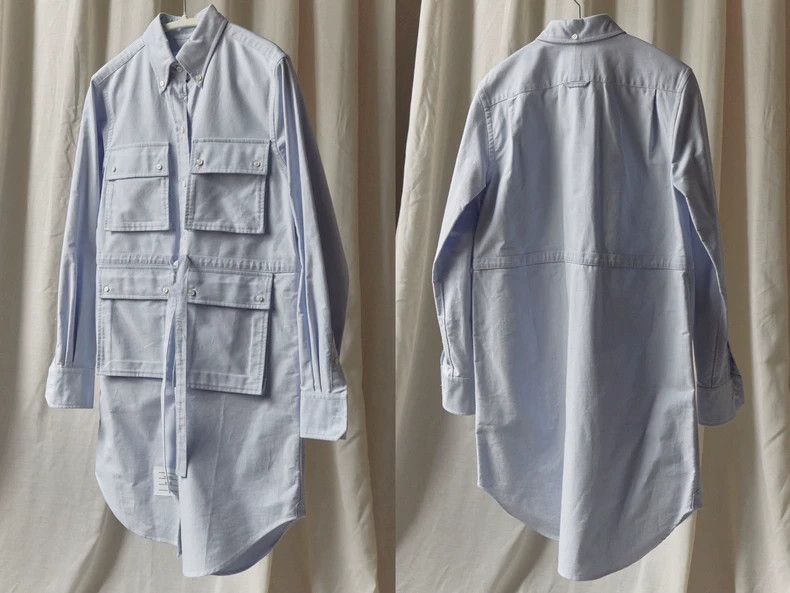 Thom Browne THOM BROWNE Blue Drawstring Shirt Dress - dmc Size US 38 / EU 54 - 7 Thumbnail