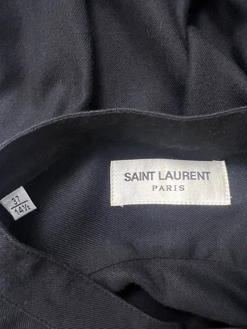 Saint Laurent Paris Saint Laurent Black Henry Collar Shirt - dmc Size US M / EU 48-50 / 2 - 5 Thumbnail