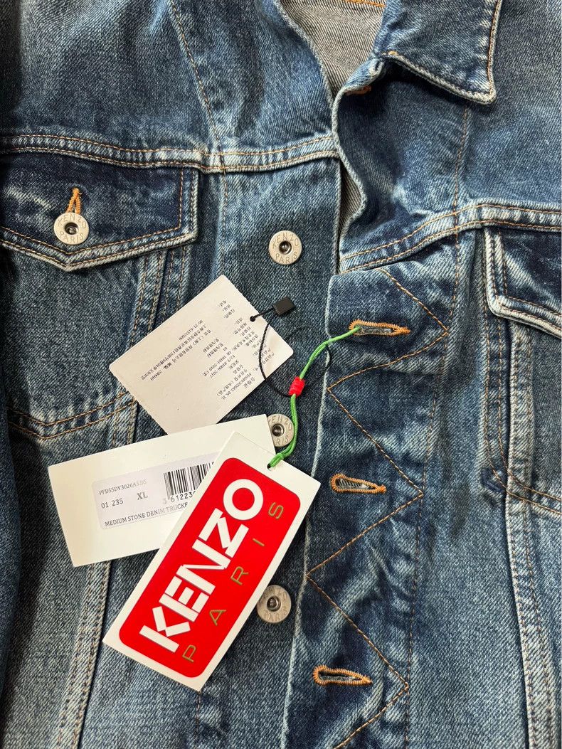 Vintage KENZO Blue Washed Denim Jacket - dmc Size US XL / EU 56 / 4 - 5 Thumbnail