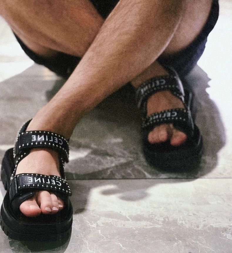 Celine Celine Men's Studded Leather Sandals - dmc Size US 9 / EU 42 - 2 Thumbnail