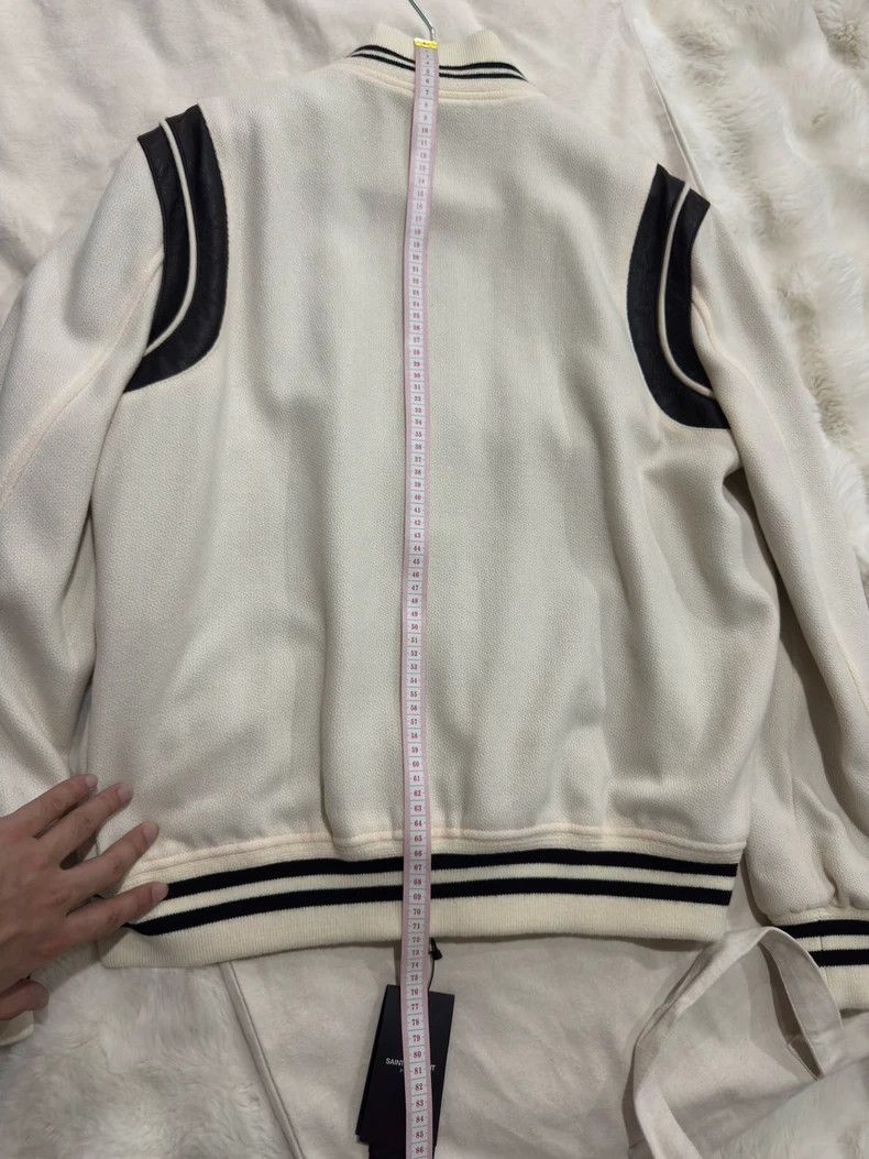 Saint Laurent Paris Saint Laurent White Teddy Baseball Jacket - dmc Size US L / EU 52-54 / 3 - 7 Thumbnail
