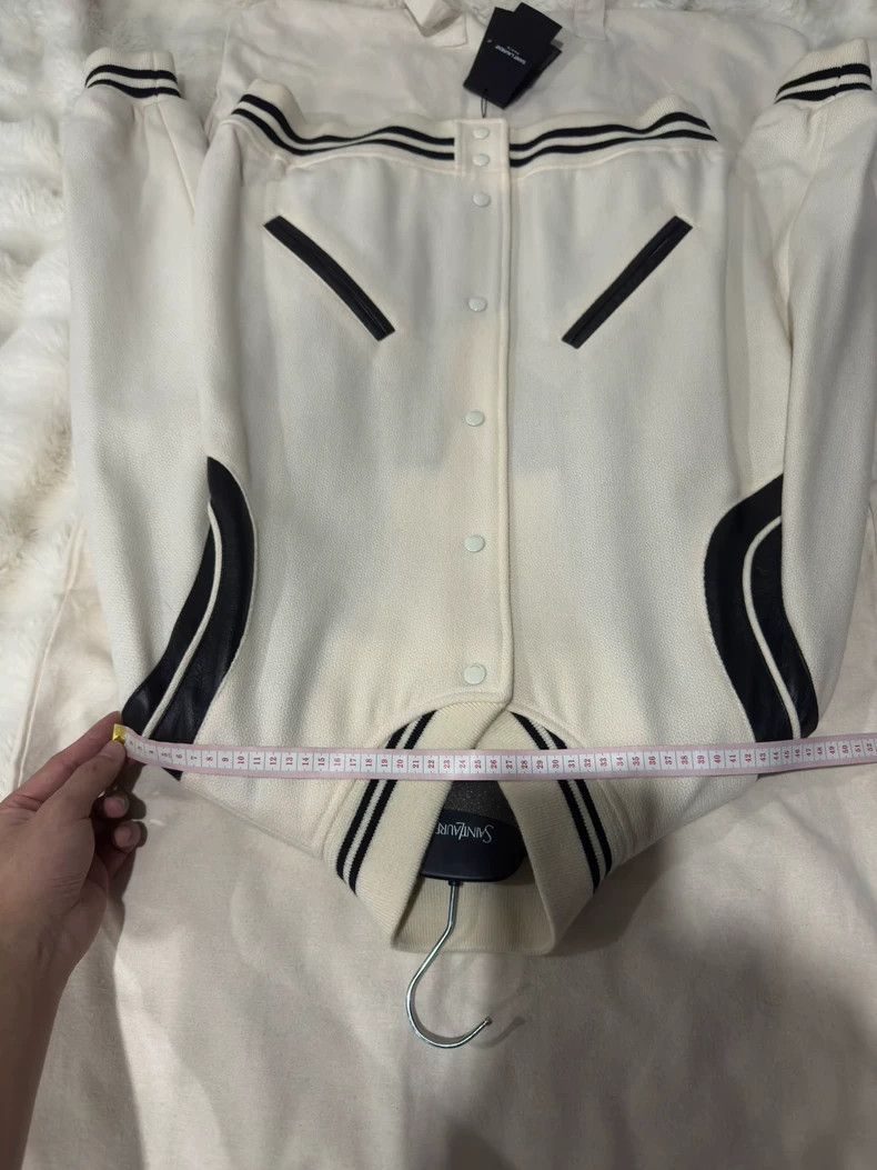 Saint Laurent Paris Saint Laurent White Teddy Baseball Jacket - dmc Size US L / EU 52-54 / 3 - 5 Thumbnail