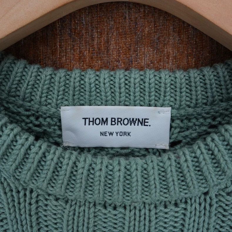 Thom Browne THOM BROWNE FW22 Green Wool Striped Sweater - dmc Size US M / EU 48-50 / 2 - 3 Thumbnail