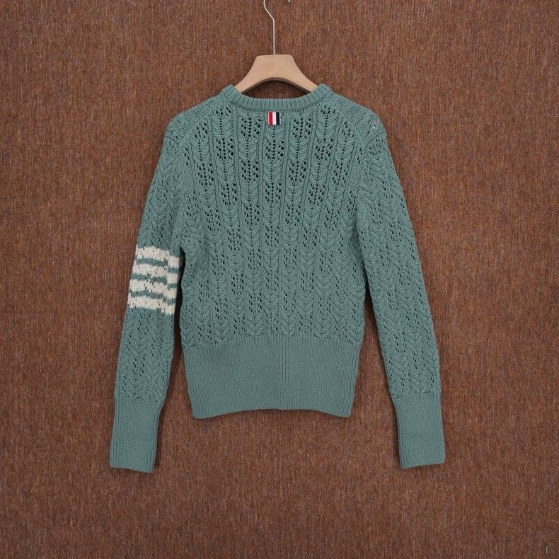 Thom Browne THOM BROWNE FW22 Green Wool Striped Sweater - dmc Size US M / EU 48-50 / 2 - 2 Thumbnail