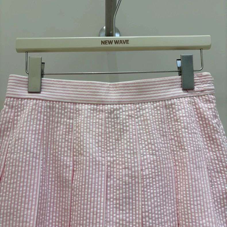 Thom Browne THOM BROWNE Pink Pleated Striped Skirt - dmc Size US 38 / EU 54 - 3 Thumbnail