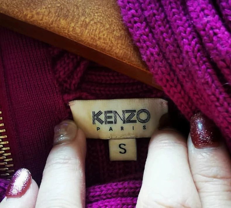 Vintage Kenzo Purple Wool Sweater Classic Wave Design - dmc Size US S / EU 44-46 / 1 - 6 Thumbnail