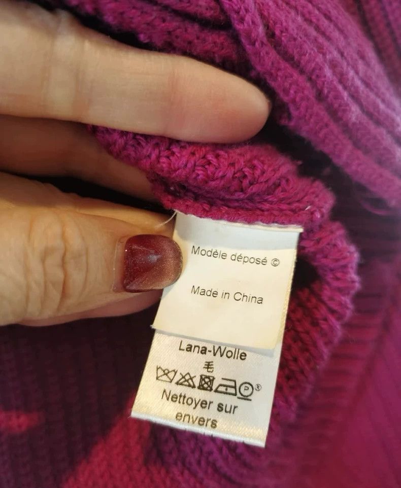 Vintage Kenzo Purple Wool Sweater Classic Wave Design - dmc Size US S / EU 44-46 / 1 - 7 Thumbnail