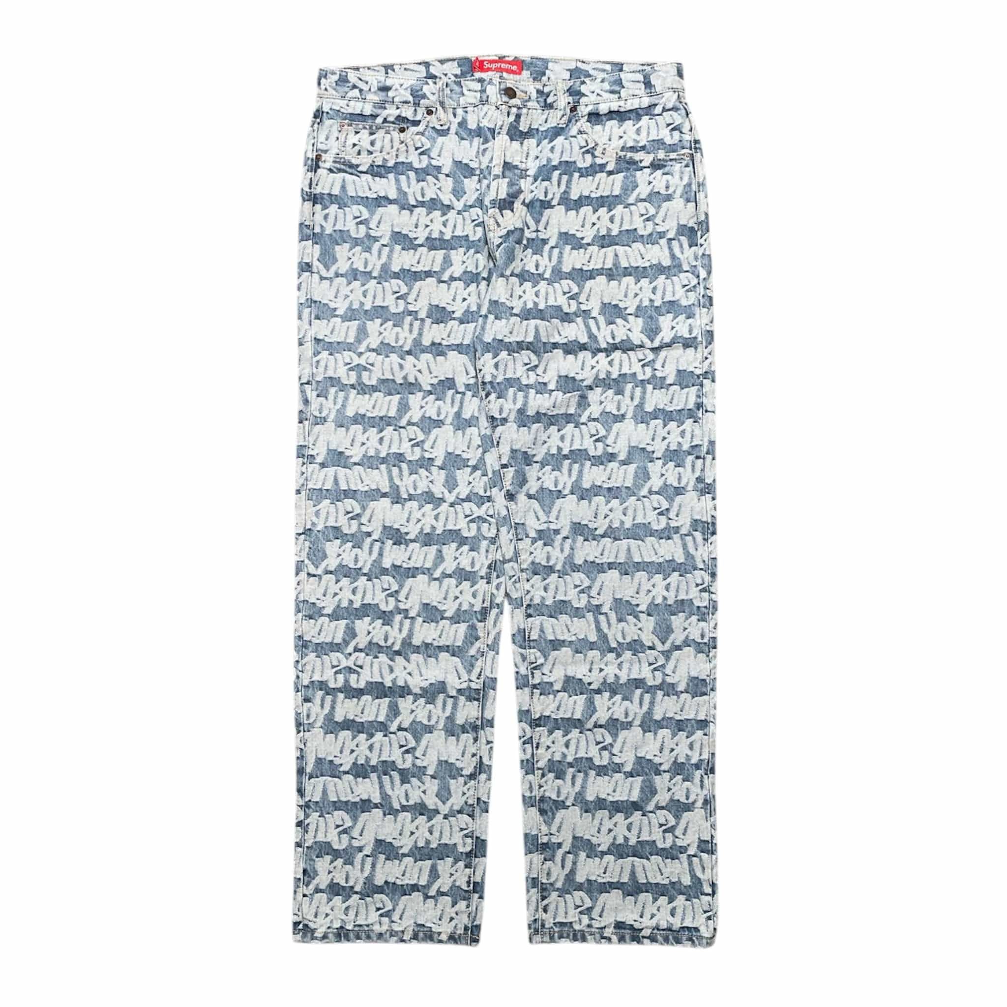 Supreme Supreme Logo Stripe Jacquard Regular Jean sz32 | Grailed