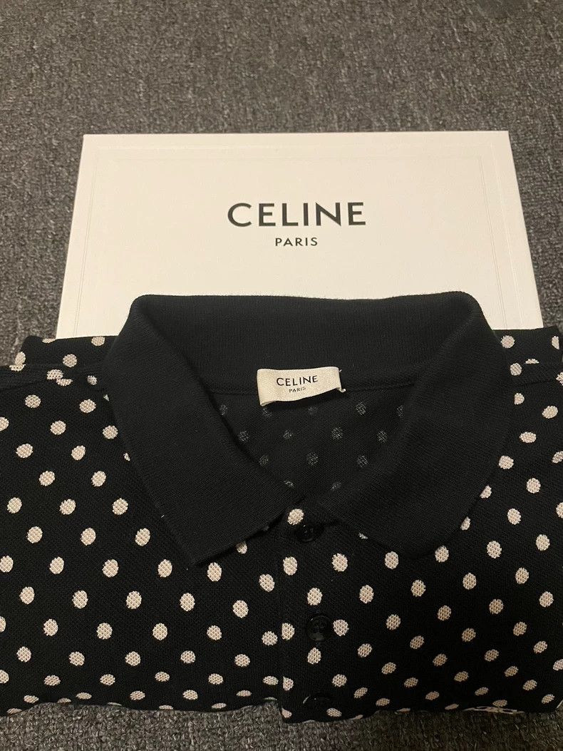 Celine Celine Polka Dot Short Sleeve Polo-yf Size US L / EU 52-54 / 3 - 8 Thumbnail