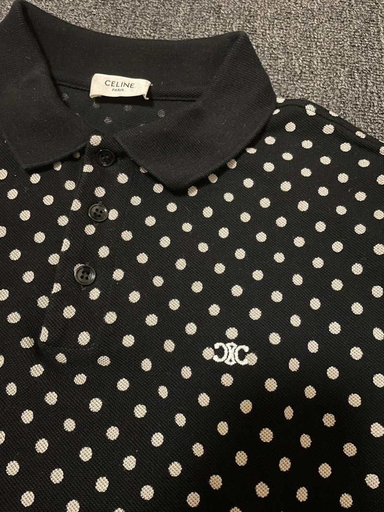 Celine Celine Polka Dot Short Sleeve Polo-yf Size US L / EU 52-54 / 3 - 4 Thumbnail
