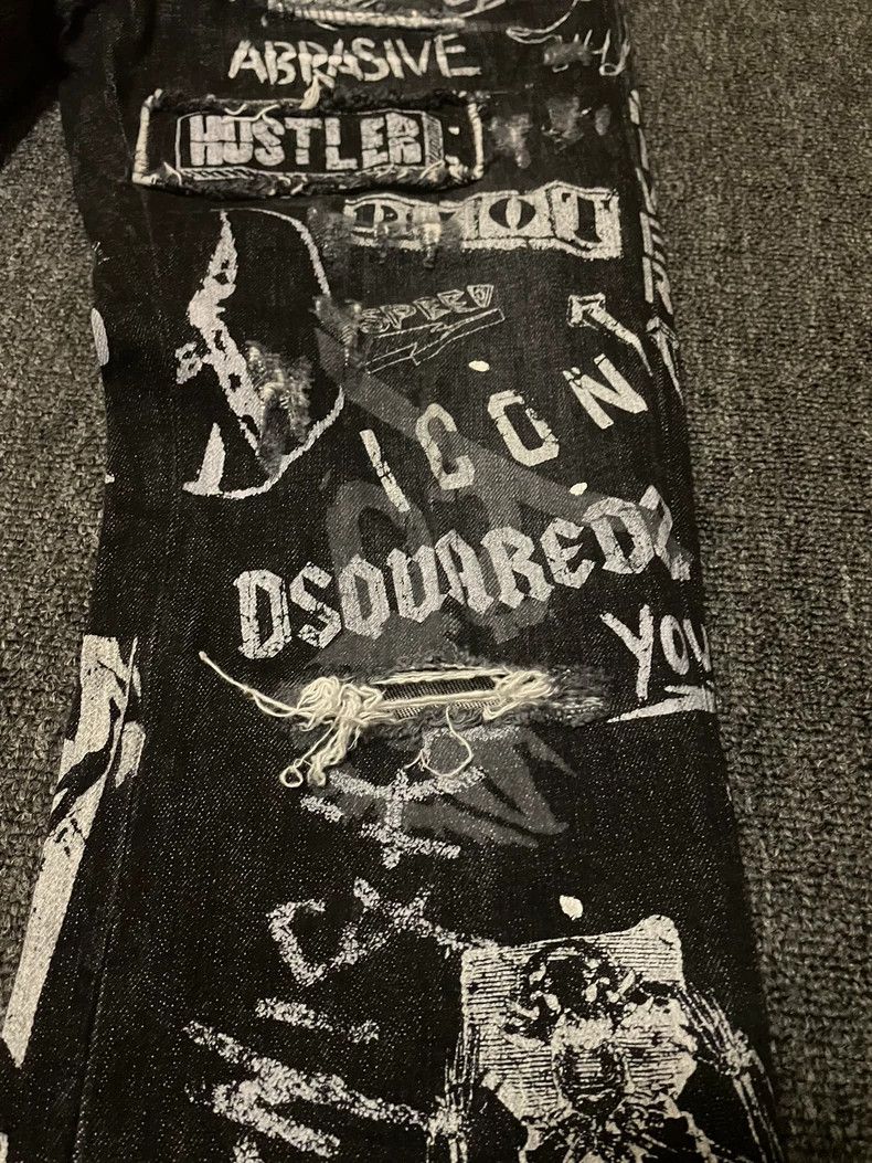 Dsquared2 Dsquared2 Graffiti Print Denim Jeans-yf Size US 32 / EU 48 - 3 Thumbnail