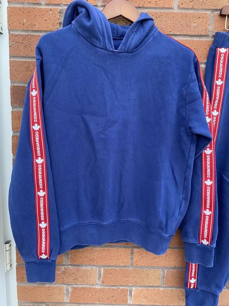 Dsquared2 Dsquared2 Blue Hoodie With Red Stripes-yf Size US S / EU 44-46 / 1 - 3 Thumbnail