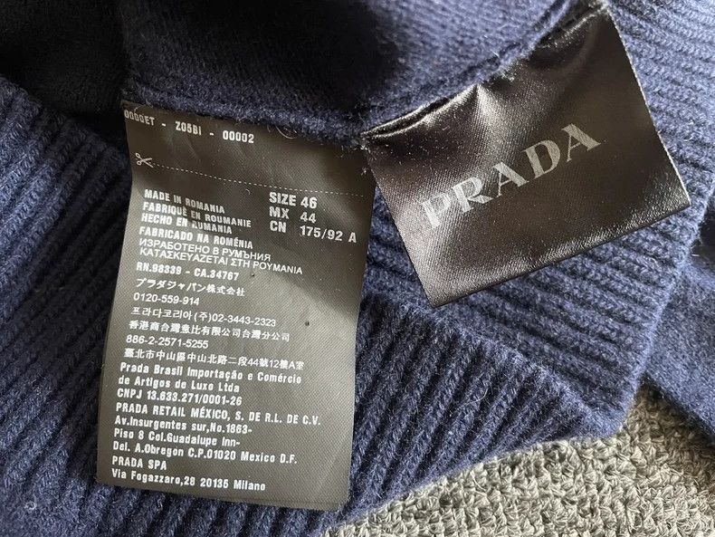 Prada Prada Blue Wool Crewneck Sweater-yf Size US M / EU 48-50 / 2 - 6 Thumbnail