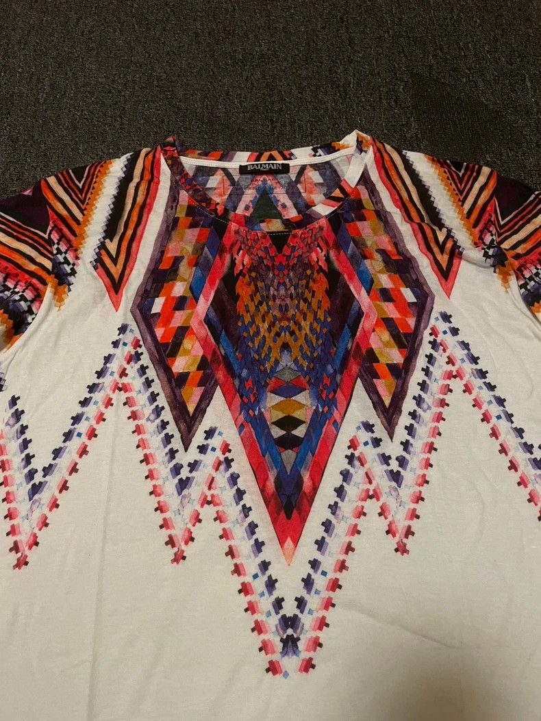Balmain Balmain Short Sleeve Graphic Print T-Shirt-yf Size US M / EU 48-50 / 2 - 2 Thumbnail