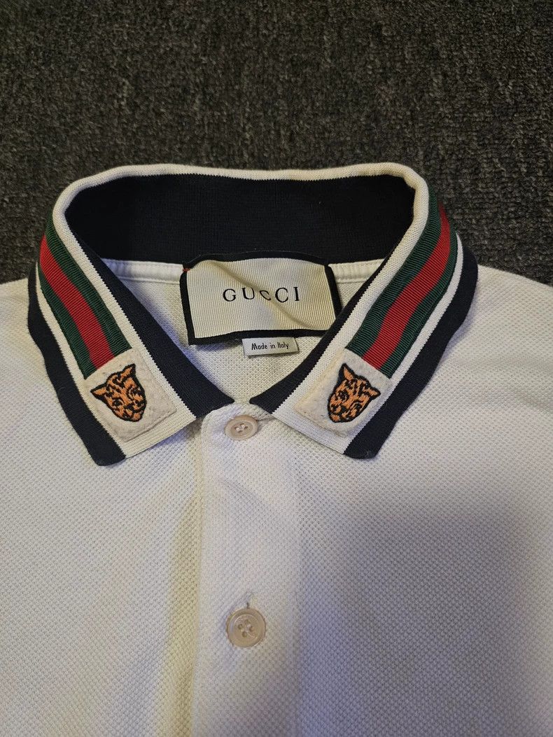 Gucci Gucci White Short Sleeve Polo Shirt-yf Size US M / EU 48-50 / 2 - 2 Thumbnail
