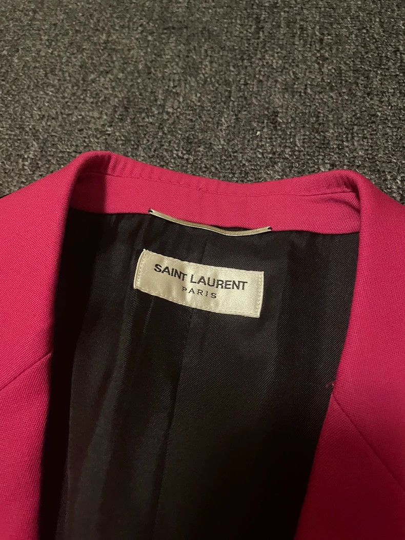 Saint Laurent Paris Saint Laurent Pink Wool Blazer Jacket-yf Size US L / EU 52-54 / 3 - 3 Thumbnail