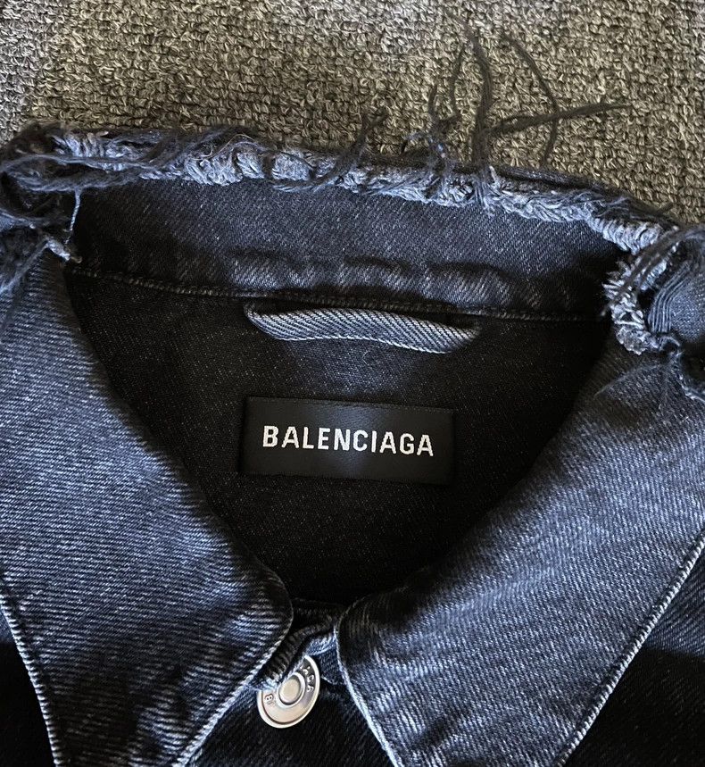 Balenciaga Balenciaga Black Grey Denim Jacket-yf Size US L / EU 52-54 / 3 - 3 Thumbnail