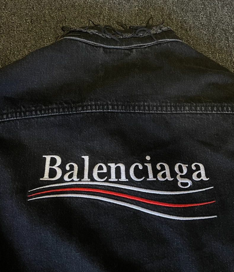 Balenciaga Balenciaga Black Grey Denim Jacket-yf Size US L / EU 52-54 / 3 - 6 Thumbnail