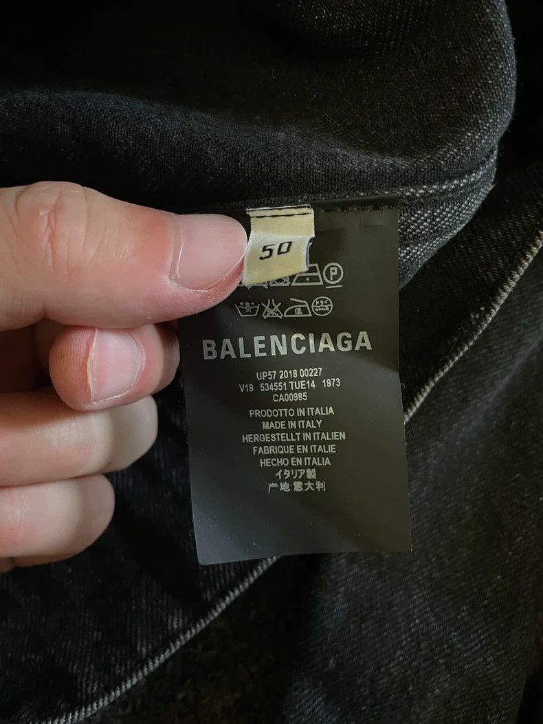 Balenciaga Balenciaga Black Grey Denim Jacket-yf Size US L / EU 52-54 / 3 - 7 Thumbnail